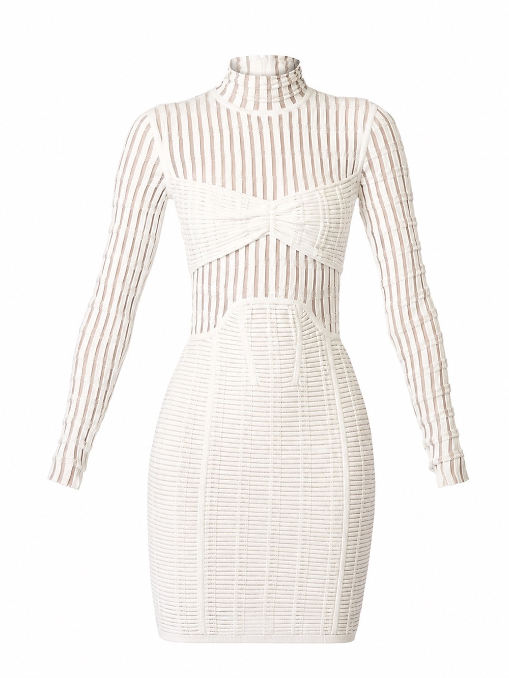 Authentic Hervé Léger Shadow Stripe Knit Mini Dress